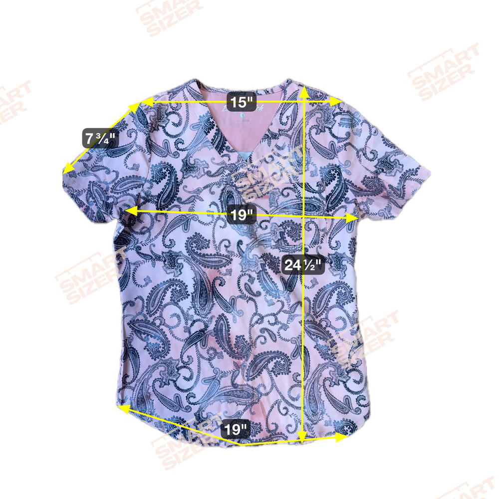 Easy Stretch XS Paisley Tie-Dye V Neck Scrub Top